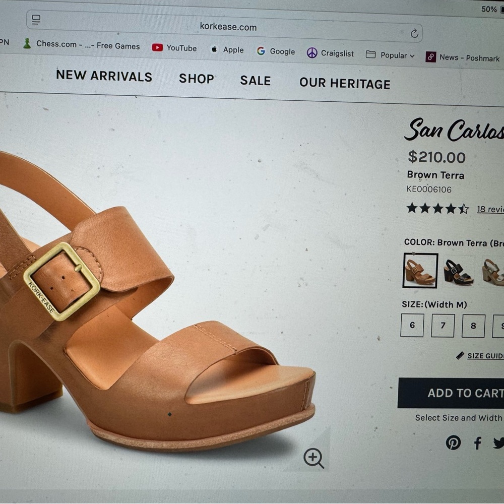 Kork Ease San Carlos Heels in tan natural Terra sz 7 $210 - Picture 2 of 8